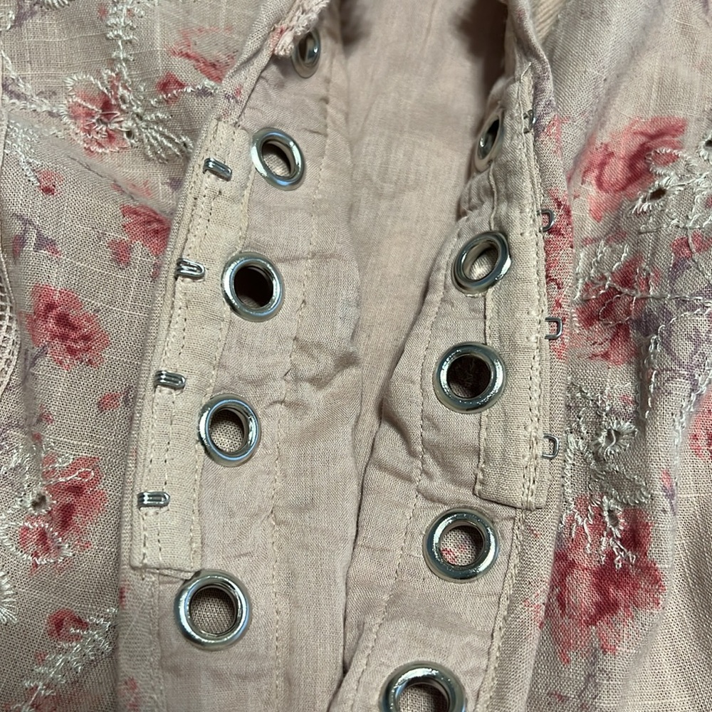 Free people On the road Duster Floral Eyelet Lace Trim boho cardigan SZ various - Picture 15 of 16